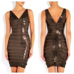 Herve Leger Sequined Mariah Dress